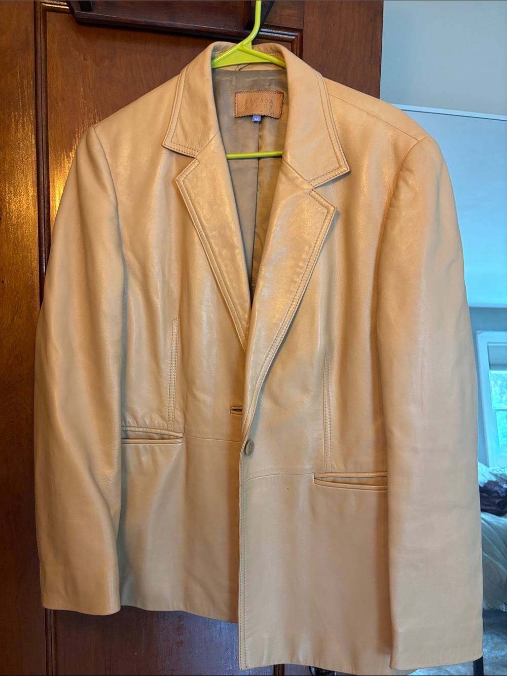 Escada Tan Leather Blazer